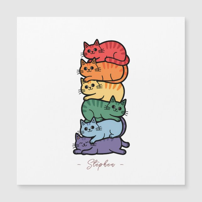 Stacked Rainbow Cats – LGBTQ Pride Celebration (Front)
