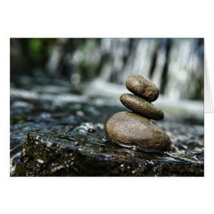 Stacked Rocks with Waterfall