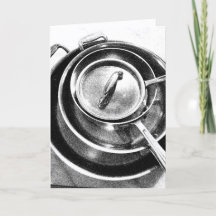Stacked Sauté Pans Blank Greeting Card