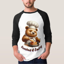 Stacked & Smiling Chef Bear Cooking Pancakes