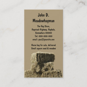 Stacked square hay bales business card