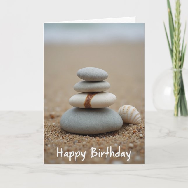 Stacked Stone Birthday Card (Front)