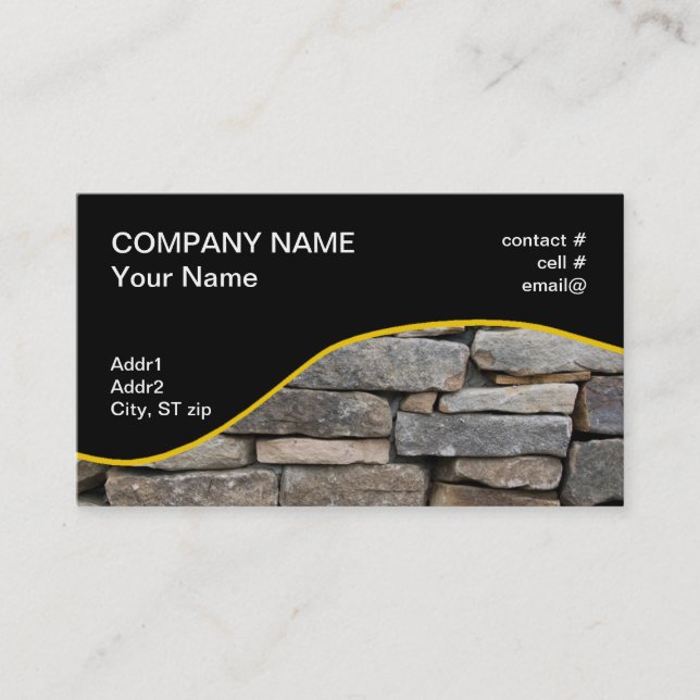 stacked stone wall business card (Front)