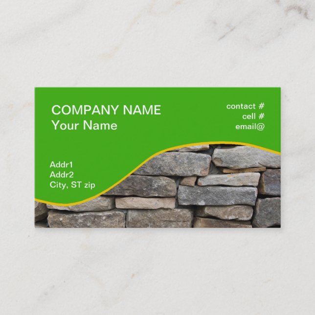 stacked stone wall business card (Front)