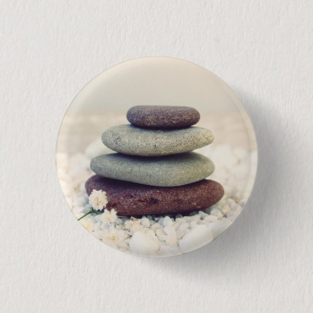 Stacked Stones Meditative Cairn 3 Cm Round Badge (Front)