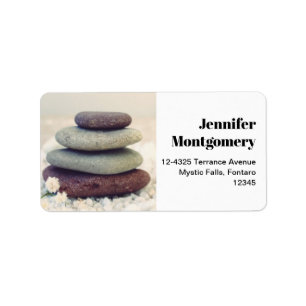 Stacked Stones Meditative Cairn Address Label