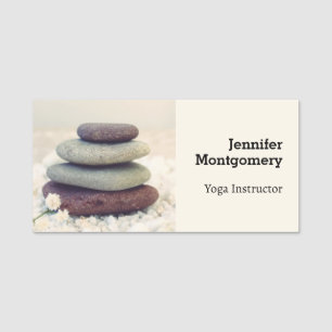 Stacked Stones Meditative Cairn Name Tag