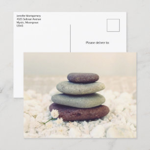 Stacked Stones Meditative Cairn Postcard