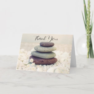 Stacked Stones Meditative Cairn Thank You Card