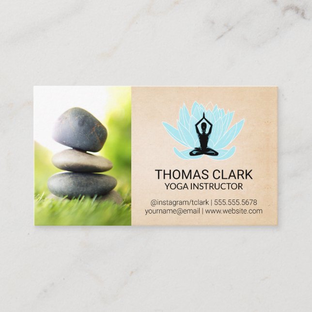 Stacked Stones | Yoga Mandala Pattern Business Card (Front)