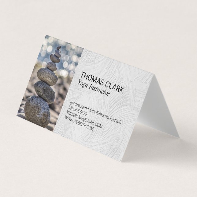 Stacked Stones | Zen | Yoga Business Card (Front)