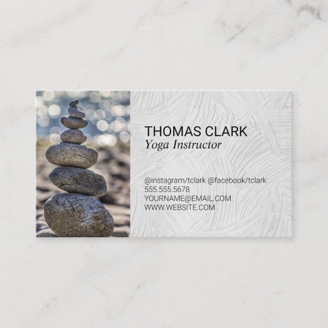 Stacked Stones | Zen | Yoga Business Card (Front)
