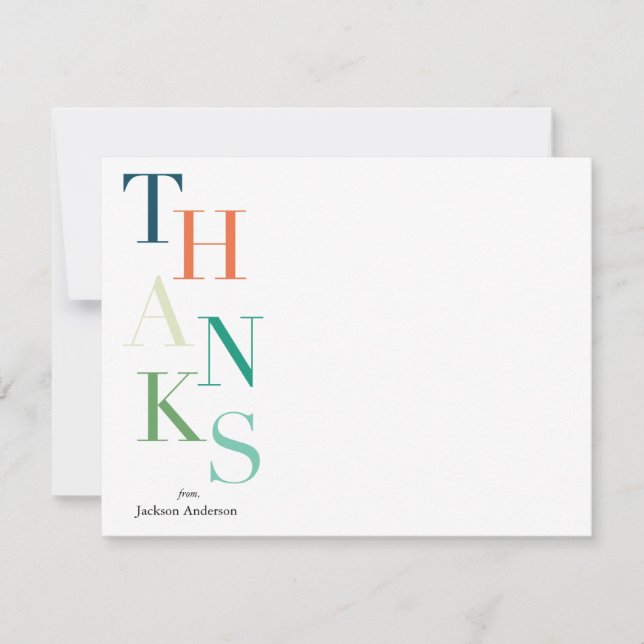 Stacked Thanks Personalised Card (Front)