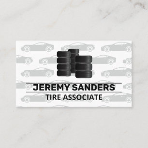 Stacked Tires Logo Sports Car Pattern Business Card