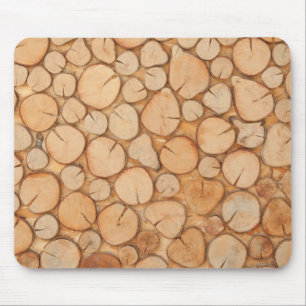 stacked tree logs mouse mat