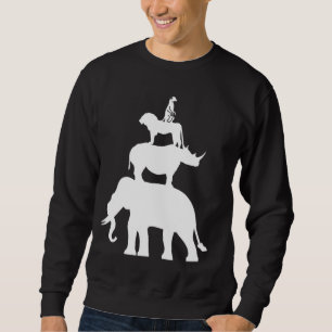 Stacked Wild Animals Africa Jungle Safari Savanna Sweatshirt