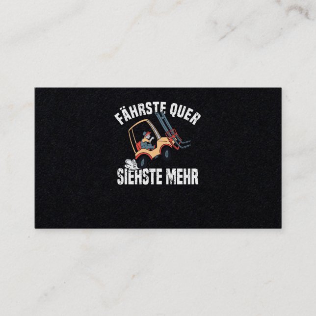 Stacker Driver Forklift Driver Operator Business Card (Front)