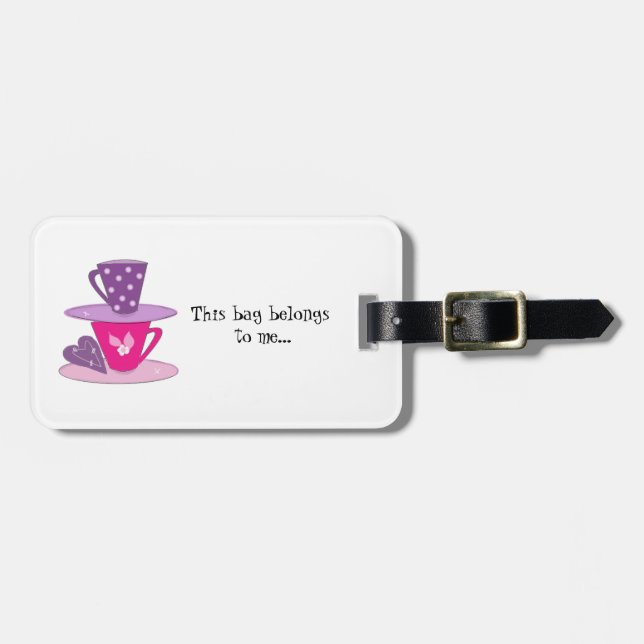 Stacking Teacups Luggage Tag (Front Horizontal)