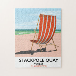 Stackpole Quay Wales beach travel poster Jigsaw Puzzle