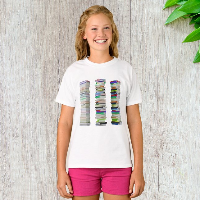Stacks of Books Girls T-Shirt (Creator Uploaded)