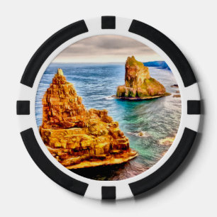 Stacks of duncansby Scotland painting Poker Chips