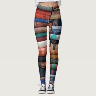 Stacks of Old Books Library Leggings