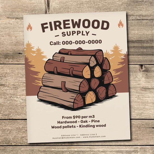 Stacks of Split Logs - Firewood Supply Flyer (Stacks of Split Logs - Firewood Supply Flyer)