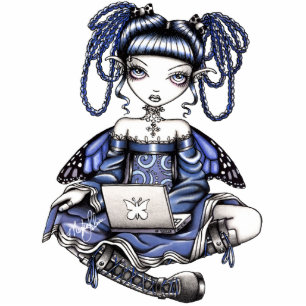 Stacy Blue Lab Top Fairy Photo Sculpture