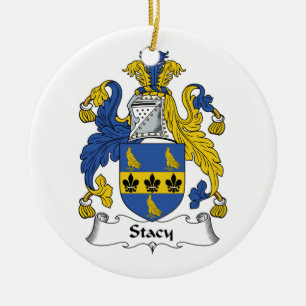 Stacy Family Crest Ceramic Tree Decoration