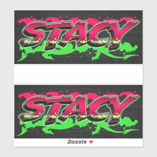 Stacy First Name Graffiti Sticker (Sheet)