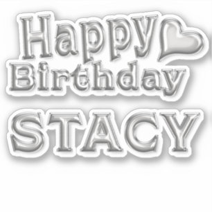 Stacy Happy Birthday silver sticker Sticker