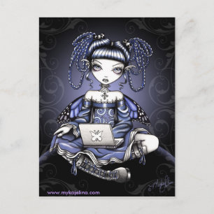 Stacy Midnight Surfing LapTop Fairy Postcard