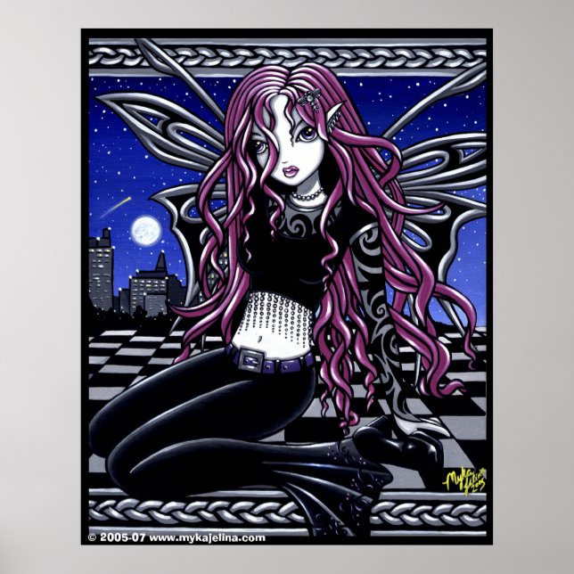 Stacy Pink Feary City Scape Tattooed Poster (Front)