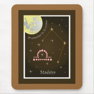 Stadaira 24 settember fin 23 october Mauspad Mouse Mat