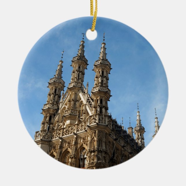 Stadhuis Leuven, Belgium Ceramic Tree Decoration (Front)