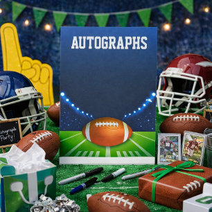 Stadium Lights Football Autographs Pedestal Sign