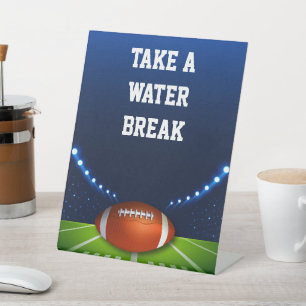 Stadium Lights Football Take A Water Break Pedestal Sign