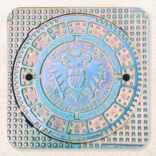 Stadt Koln, Germany (Cologne) Utility Cover Square Paper Coaster