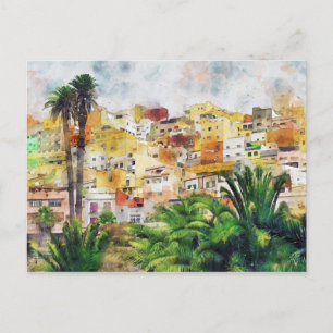 Stadtansicht von Las Palmas de Gran Canaria. Postcard