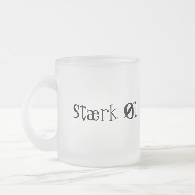 Stærk Øl Frosted Glass Coffee Mug (Left)