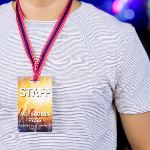 STAFF All Access Pass Concert Event ID Badge