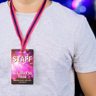 STAFF All Access Pass Concert Event ID Badge