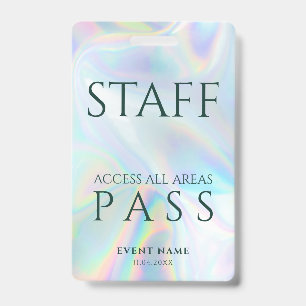 Staff All Access Pass Festival Event Holographic ID Badge