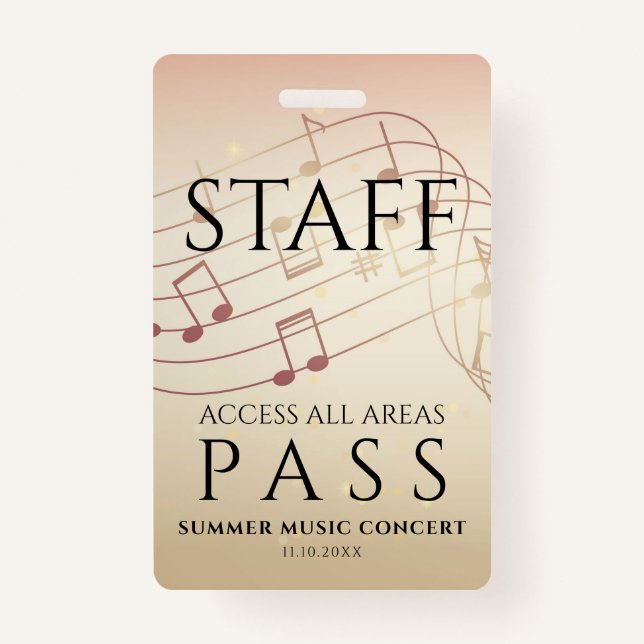Staff All Access Pass Music Festival ID Badge (Front)