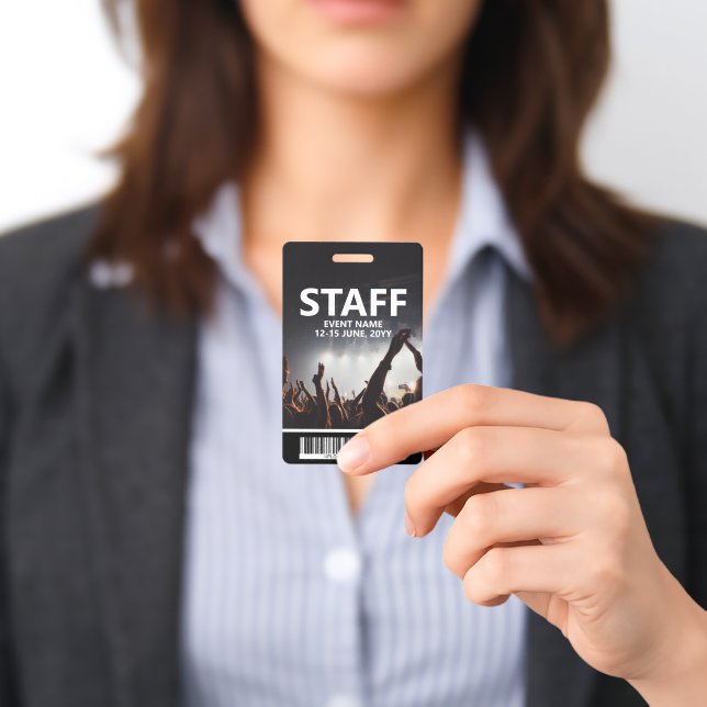 Staff Badge With Barcode Custom Event Access Pass ID Badge (Presented)