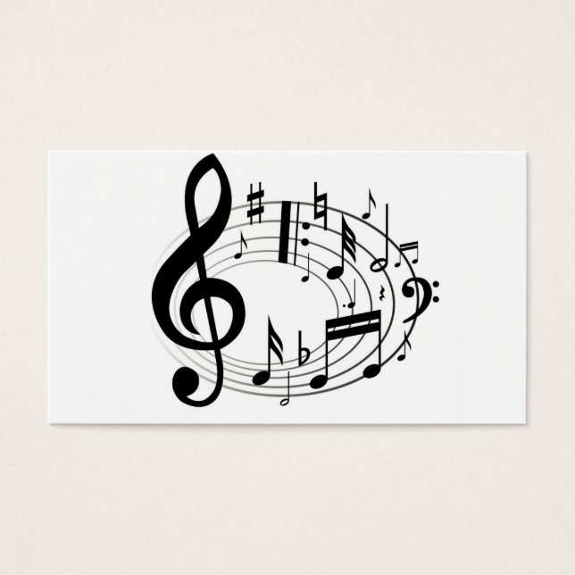 Staff, Clef and Ledger Music Scale Business Card (Front)