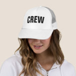 Staff Crew Security Member Hat For Women & Men<br><div class="desc">Elegant Modern Template Create Your Own Upload Image Logo Photo White Trucker Security Hat For Men & Women.</div>