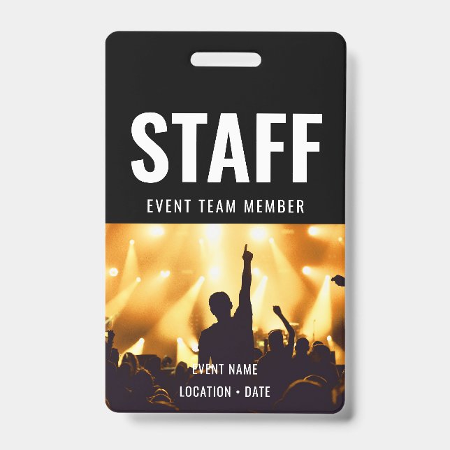 Staff Custom Event or Concert Name  ID Badge (Front)
