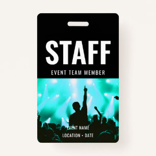 Staff Custom Event or Concert Name ID Badge
