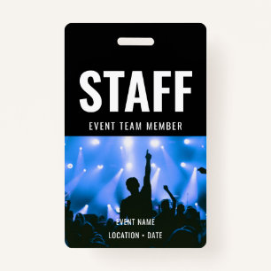 Staff Custom Event or Concert Name ID Badge